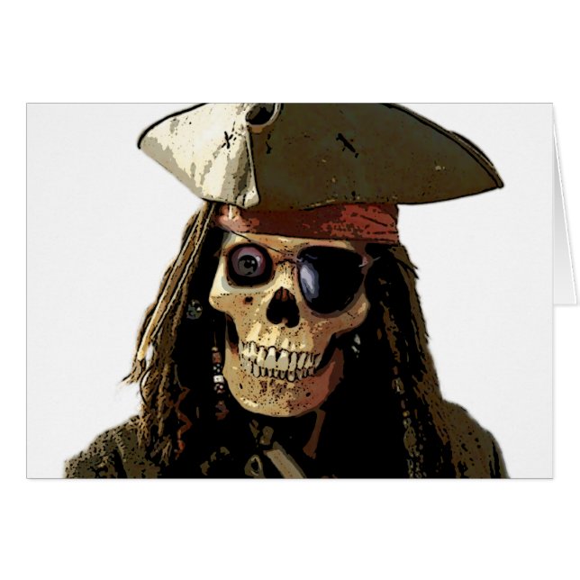 Pirate Posterised skull face (Front Horizontal)