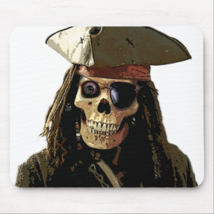 Pirate Posterised skull face Mouse Pad