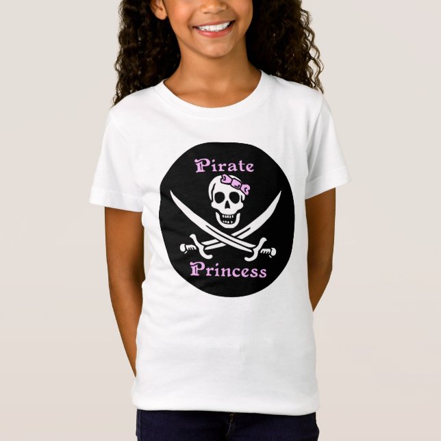 Pirate Princess Girls Babydoll T-shirt (Front)