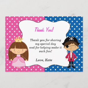 Pirate Princess Thank You Card - Girl