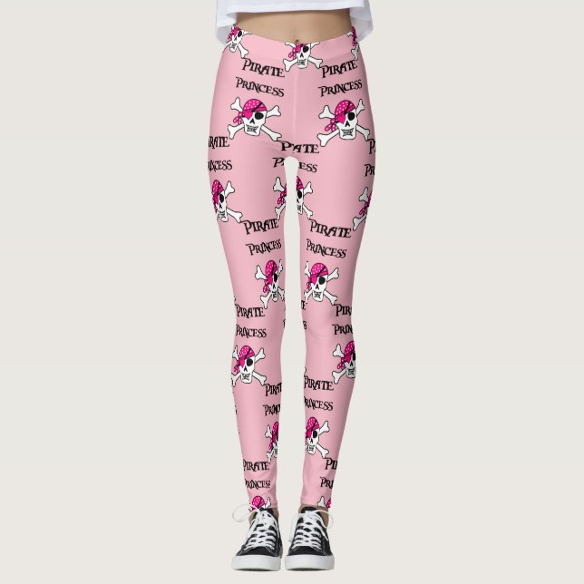Pirate Princess with Pink Skull Leggings (Front)