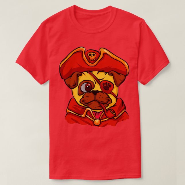 Pirate Pug T-Shirt (Design Front)