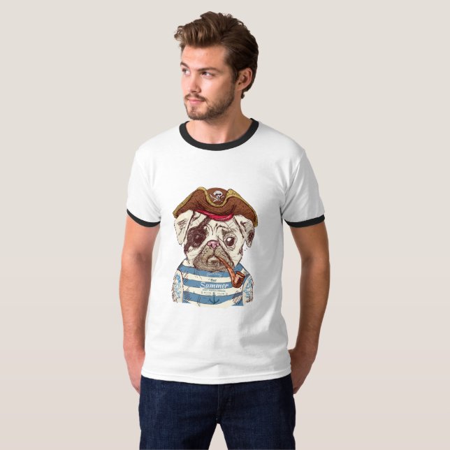 Pirate Pug T-Shirt (Front Full)
