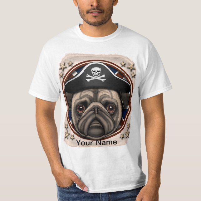 Pirate Pug tshirt (Front)