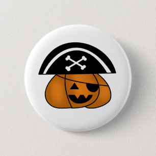 Pirate Pumpkin 6 Cm Round Badge