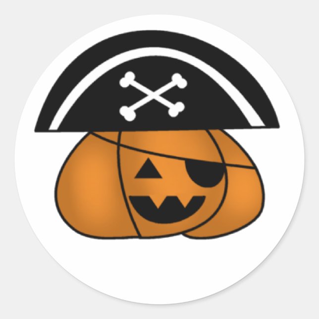 Pirate Pumpkin Classic Round Sticker (Front)