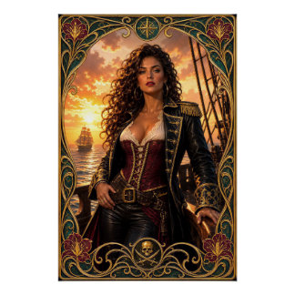 Pirate Queen of Golden Age Captain Vesera Kestrel Poster