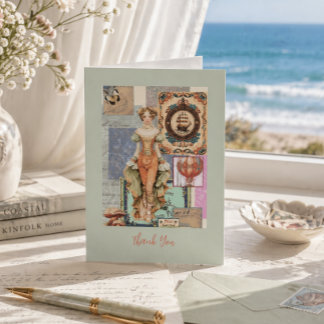 Pirate Queen Vintage Collage Thank You Card