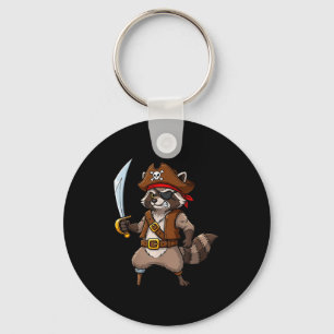 Pirate Raccoon Funny Halloween Costume For Men Wom Key Ring