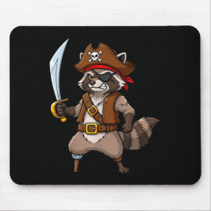Pirate Raccoon Funny Halloween Costume For Men Wom Mouse Pad