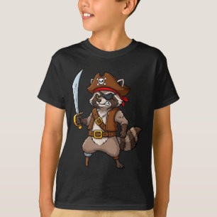 Pirate Raccoon Funny Halloween Costume For Men Wom T-Shirt