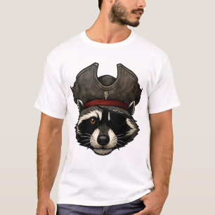 Pirate Racoon Face with Eyepatch T-Shirt
