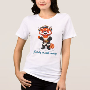 Pirate Red Panda Splash Personalised Adventure Tri-Blend Shirt