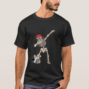 Pirate Red Scarf Skeleton Bowling Halloween Dab Gi T-Shirt