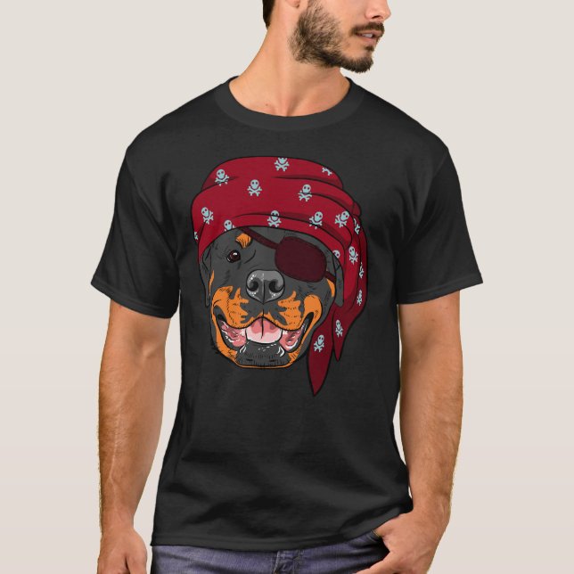 Pirate Rottweiler Dog T-Shirt (Front)