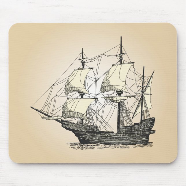 Pirate Sailing Ship Mouse Pad (Front)