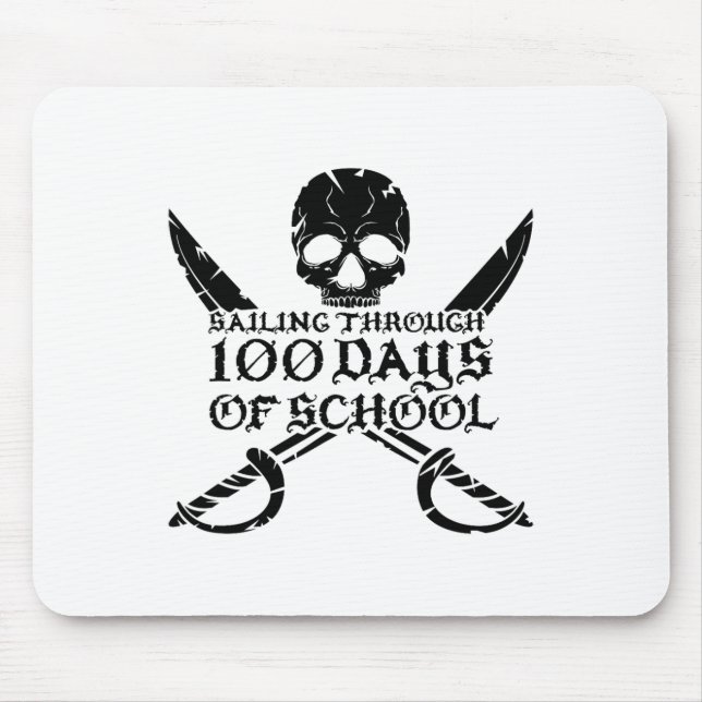 Pirate Sailing Through 100 Days Of School Boys  Mouse Pad (Front)