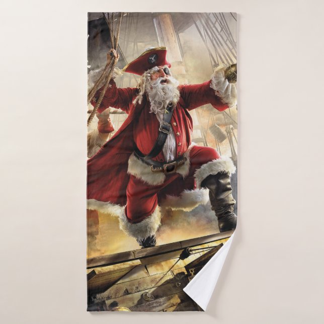 Pirate Santa Bath Towel (Bath Towel)