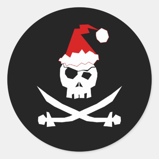 Pirate Santa Classic Round Sticker (Front)