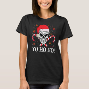 Pirate Santa Claus Hat Xmas Skull Christmas Pajam T-Shirt