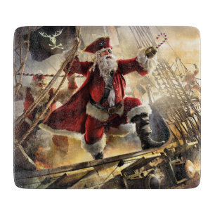 Pirate Santa Cutting Board