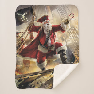 Pirate Santa Sherpa Blanket