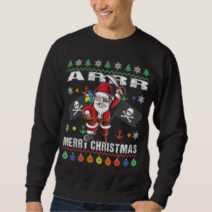 Pirate Santa Tacky Xmas Sweater Ar Merry Christmas