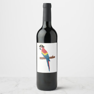 Pirate Scarlet Macaw Wine Label