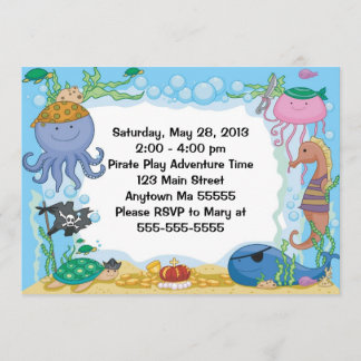 Pirate Sea Creatures Invitation