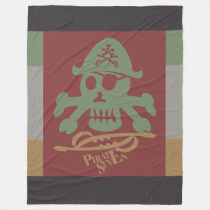 PIRATE SEVEN SKULL BY MASANSER PIXELAT FLEECE BLANKET