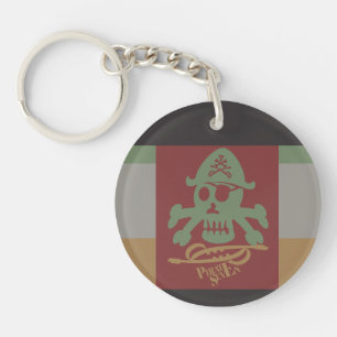 PIRATE SEVEN SKULL BY MASANSER PIXELAT KEY RING