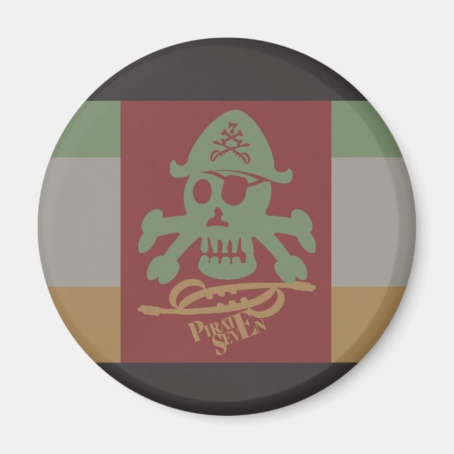 PIRATE SEVEN SKULL BY MASANSER PIXELAT MAGNET (Front)