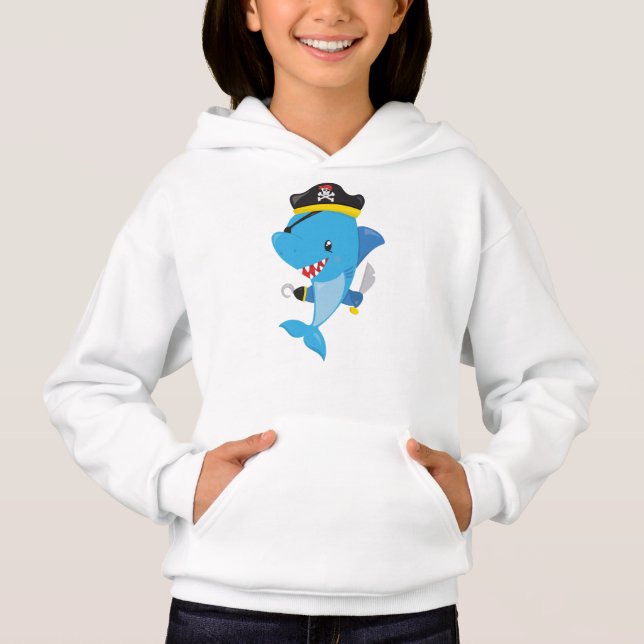 Pirate Shark, Cute Shark, Little Shark, Blue Shark (Front)