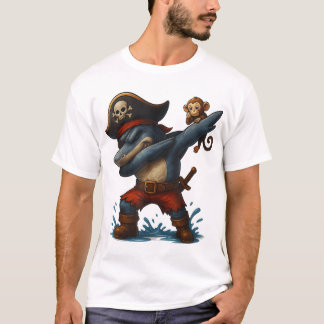 Pirate Shark Dab Kids Costume Cartoon  T-Shirt