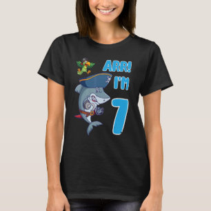 Pirate Shark Swimming Arr I'm 7 Years Old Happy My T-Shirt