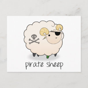 Pirate Sheep Postcard