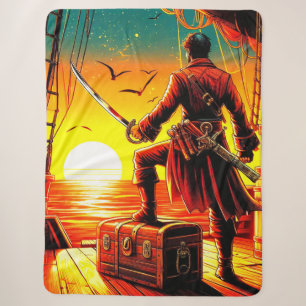 Pirate sherpa blanket