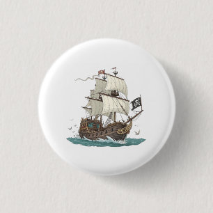 Pirate Ship 3 Cm Round Badge