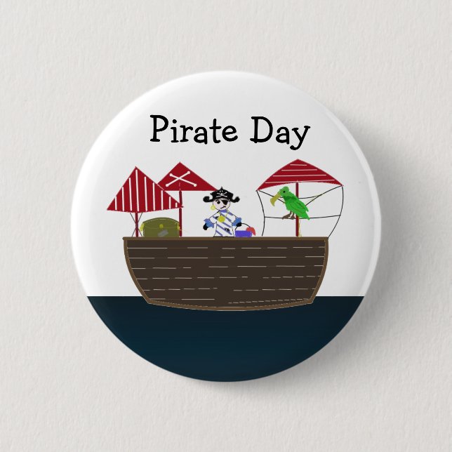 Pirate Ship 6 Cm Round Badge (Front)