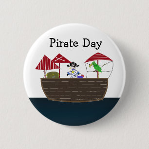 Pirate Ship 6 Cm Round Badge