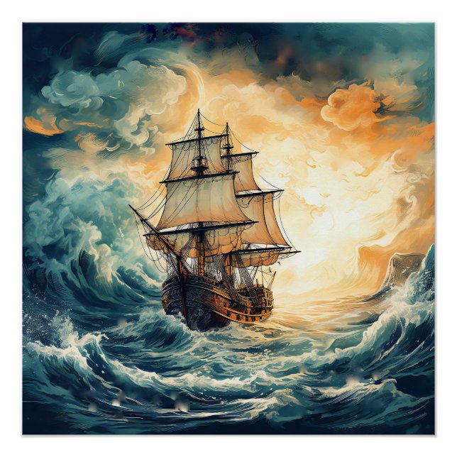 Pirate Ship Art Series - First Edition #21 Poster (Front)