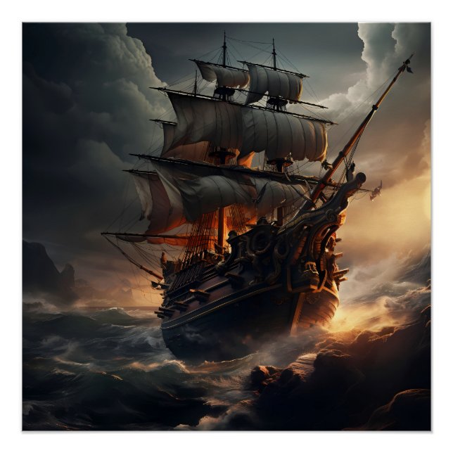 Pirate Ship Art Series - First Edition #38 Poster (Front)