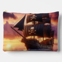 Pirate ship at sunrise/sunset 