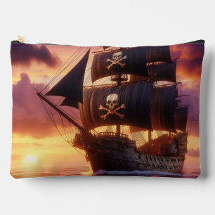 Pirate ship at sunrise/sunset accessory pouch