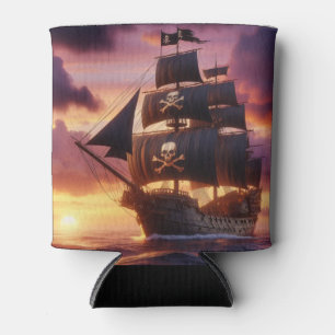 Pirate ship at sunrise/sunset  can cooler
