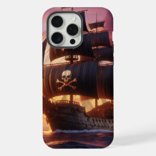 Pirate ship at sunrise/sunset  iPhone 15 pro max case