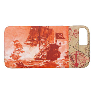 PIRATE SHIP BATTLE / ANTIQUE PIRATES TREASURE MAPS Case-Mate iPhone CASE
