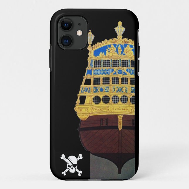 PIRATE SHIP BATTLE / ANTIQUE PIRATES TREASURE MAPS Case-Mate iPhone CASE (Back)