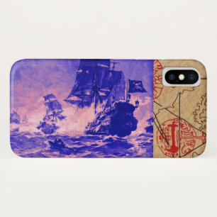 PIRATE SHIP BATTLE / ANTIQUE PIRATES TREASURE MAPS Case-Mate iPhone CASE