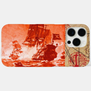 PIRATE SHIP BATTLE / ANTIQUE PIRATES TREASURE MAPS iPhone 16 PRO MAX CASE